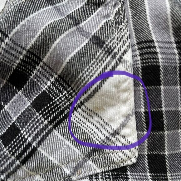 Sam Edelman Black and White Riley Flannel Boyfriend Shirt - Size: Small - Picture 13 of 14